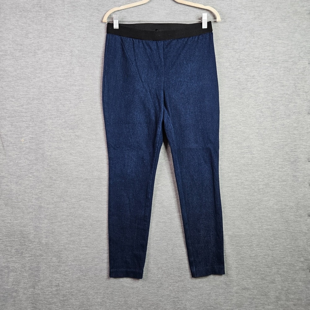 Talbots Soho Ankle Pant Women Blue Pull On Stretch Casual Size 8P
